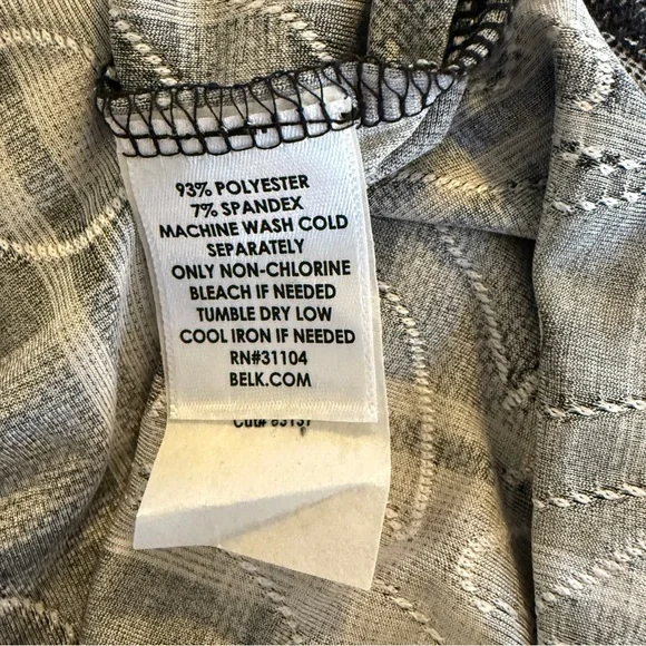 NWT New Directions Plaid Henley Fall Base 3/4 Sleeve Black White Women’s Size SP - Picture 7 of 10